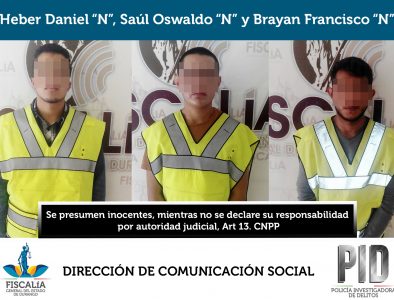 Detiene Fiscalía a tres presuntos violadores en Pueblo Nuevo