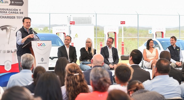 Para Tesla, Durango es una entidad estratégica; inaugura Esteban super cargador de vehículos eléctricos