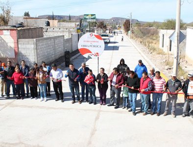 Entregan oficialmente pavimentación de la calle 18 de Marzo en Cuencamé