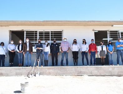 Supervisan obras en Telebachillerato del ejido Nuevo Covadonga