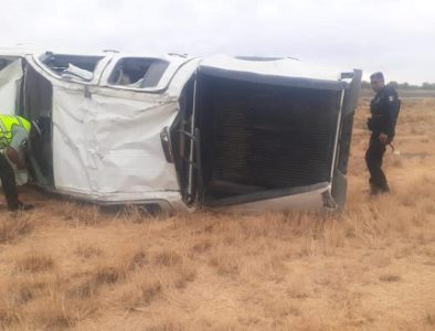 Otra volcadura en Tlahualilo, sobre la autopista a Jiménez