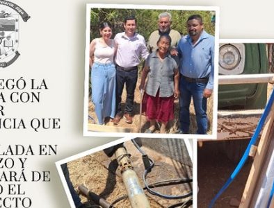 Instalarán bomba para abastecer de agua potable a la comunidad La Palmita, en Gudalupe Victoria