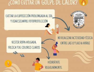Piden en Guadalupe Victoria protegerse de la insolación y los golpes de calor