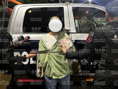 Detienen a violento ladrón que con cuchillo en mano amagó a empleadas de Farmacia Guadalajara