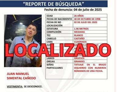 Localizan con vida a joven reportado como desaparecido en San Francisco del Malpaís