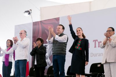 Claudia Sheinbaum y Esteban Villegas presentaron en Durango programa ganadero de 700 mdp y destacaron avances en obras estratégicas
