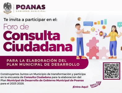 En Poanas, Invitan participar en la Consulta Ciudadana para el Plan Municipal de Desarrollo 2025–2028
