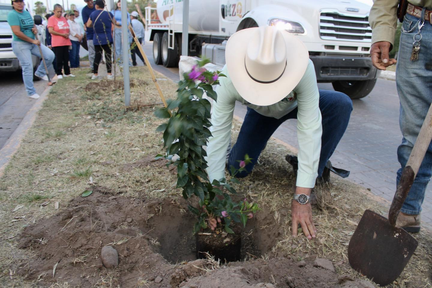 Realizan jornada de limpieza y plantación de árboles en Mezquital
